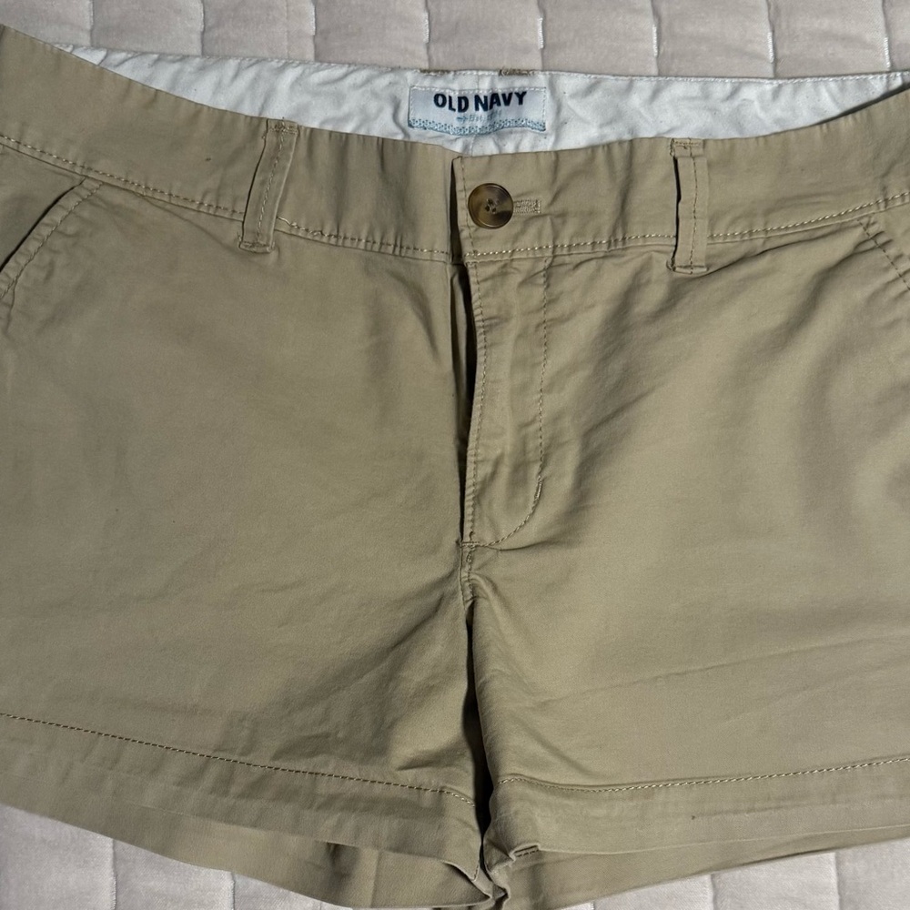Old Navy Tan Shorts Lightweight Cotton Flat Front